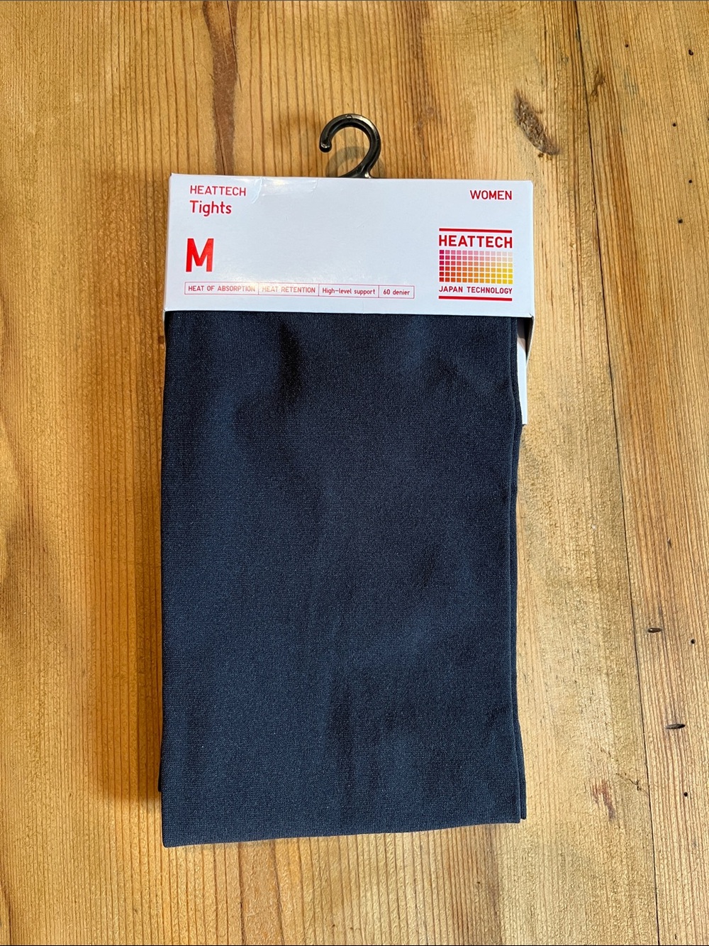 New! UNIQLO Heattech M Dark Grey Footed Tights